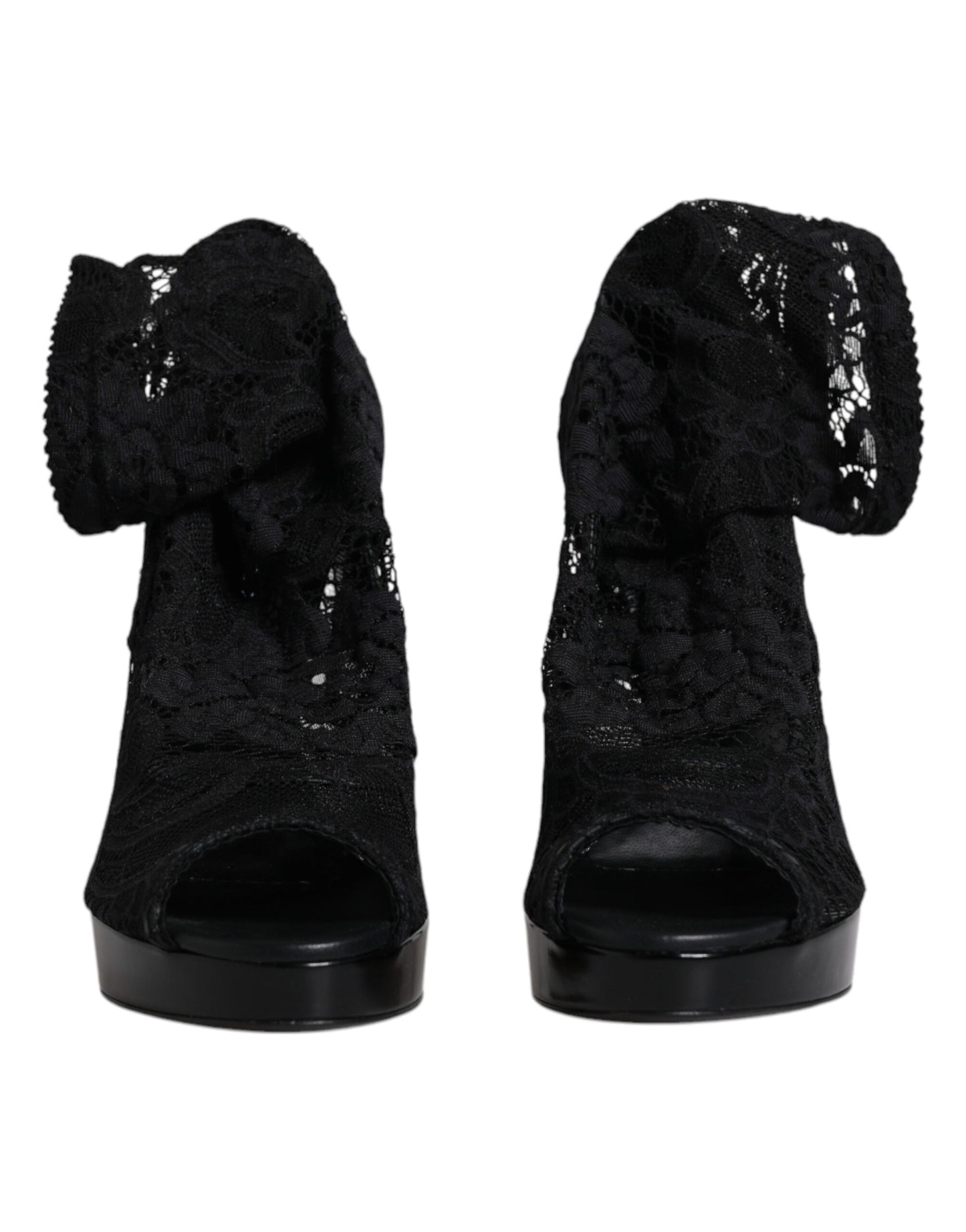 Botas negras elásticas con encaje Taormina