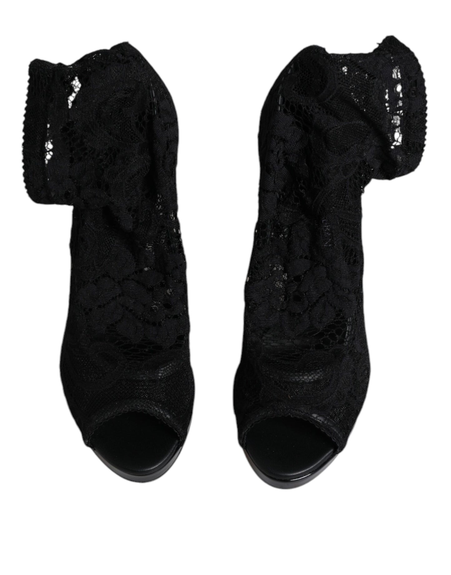 Botas negras elásticas con encaje Taormina