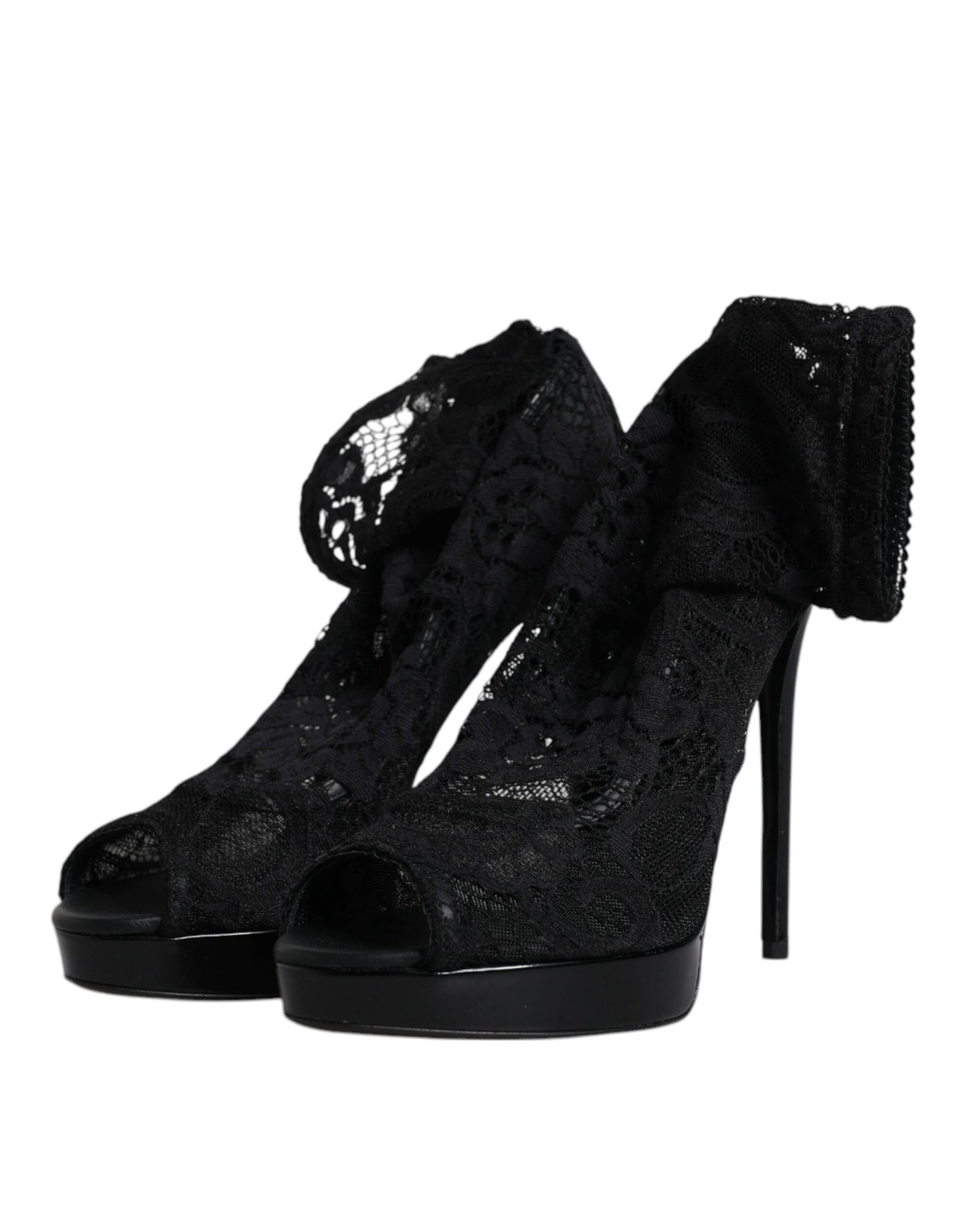 Botas negras elásticas con encaje Taormina