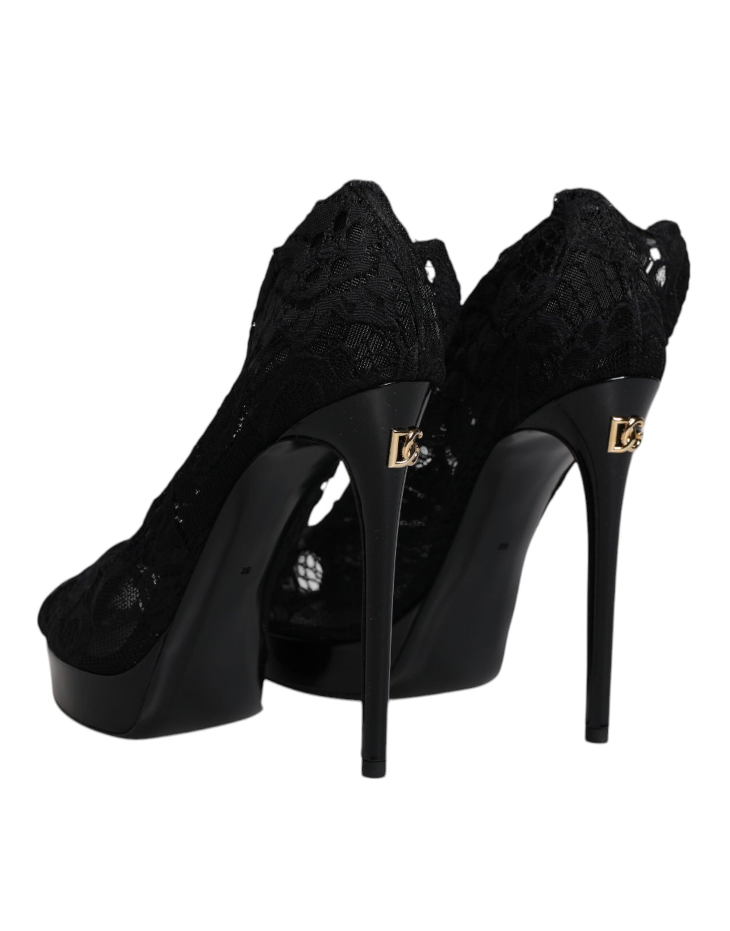 Botas negras elásticas con encaje Taormina