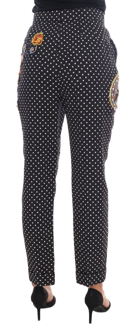 Pantalones de cristal de Sicilia con lunares negros