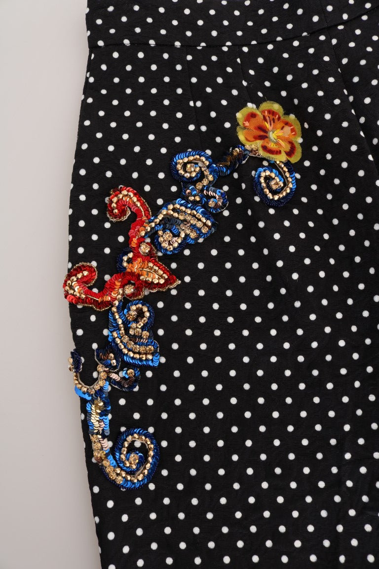 Pantalones de cristal de Sicilia con lunares negros