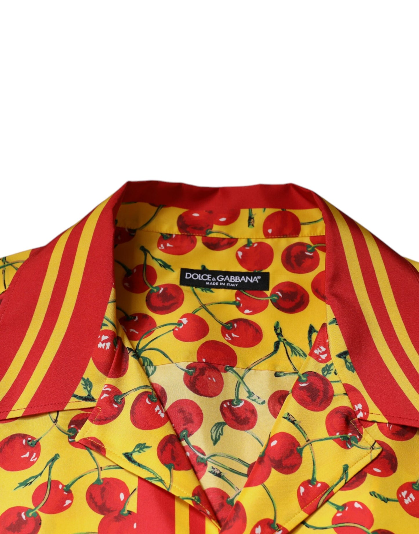 Chemise décontractée en soie boutonnée jaune cerise