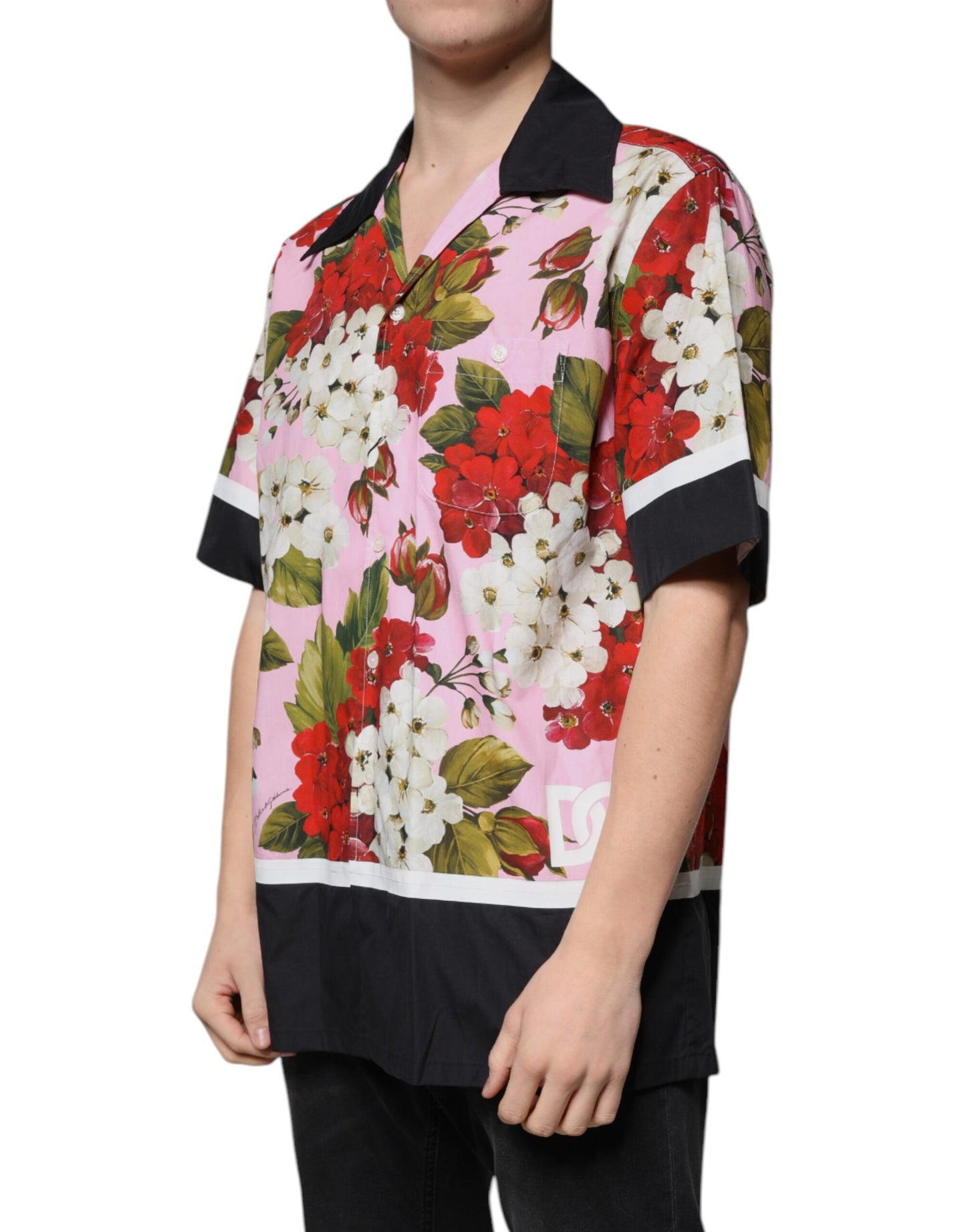 Camisa informal con botones y estampado floral multicolor