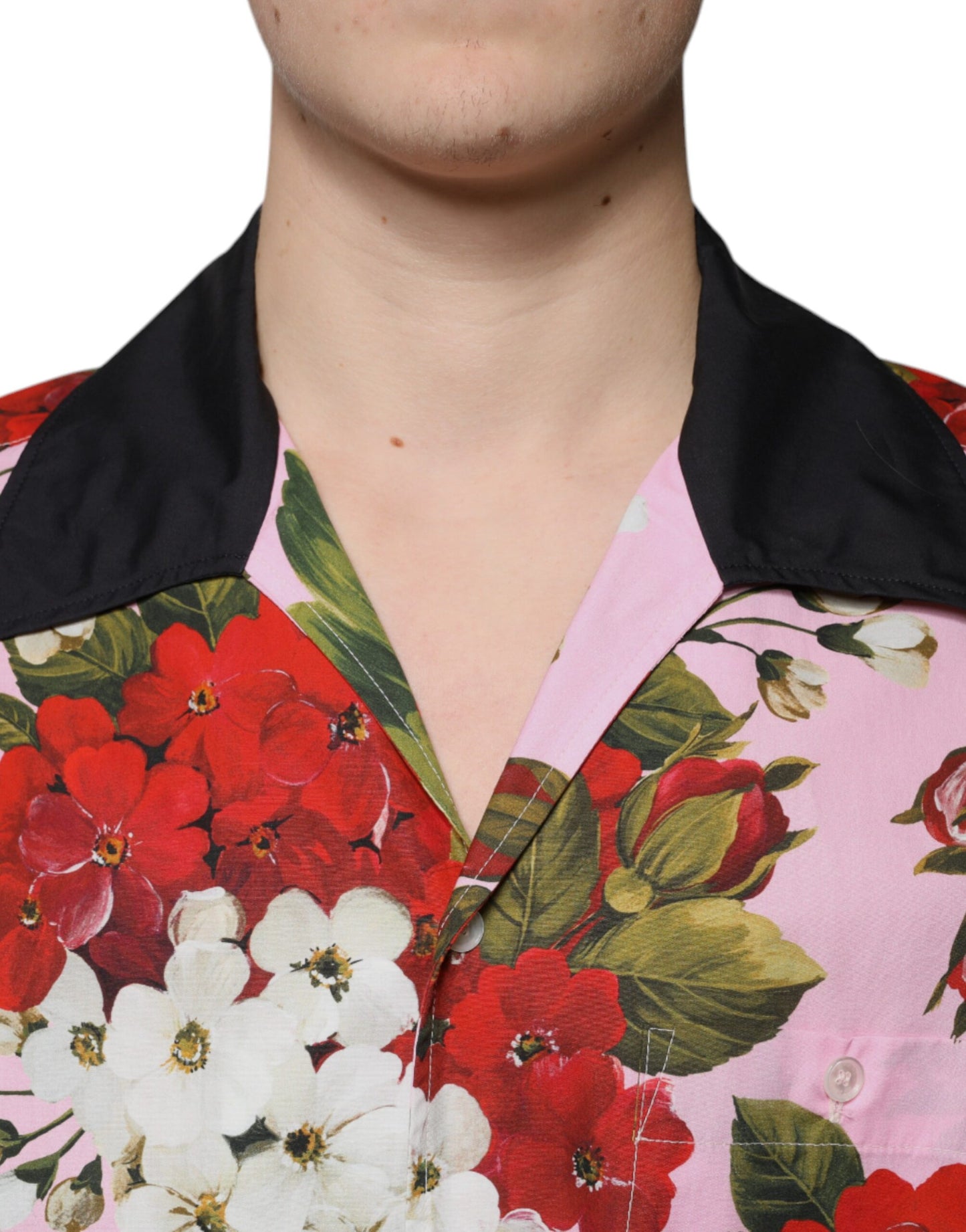 Camisa informal con botones y estampado floral multicolor