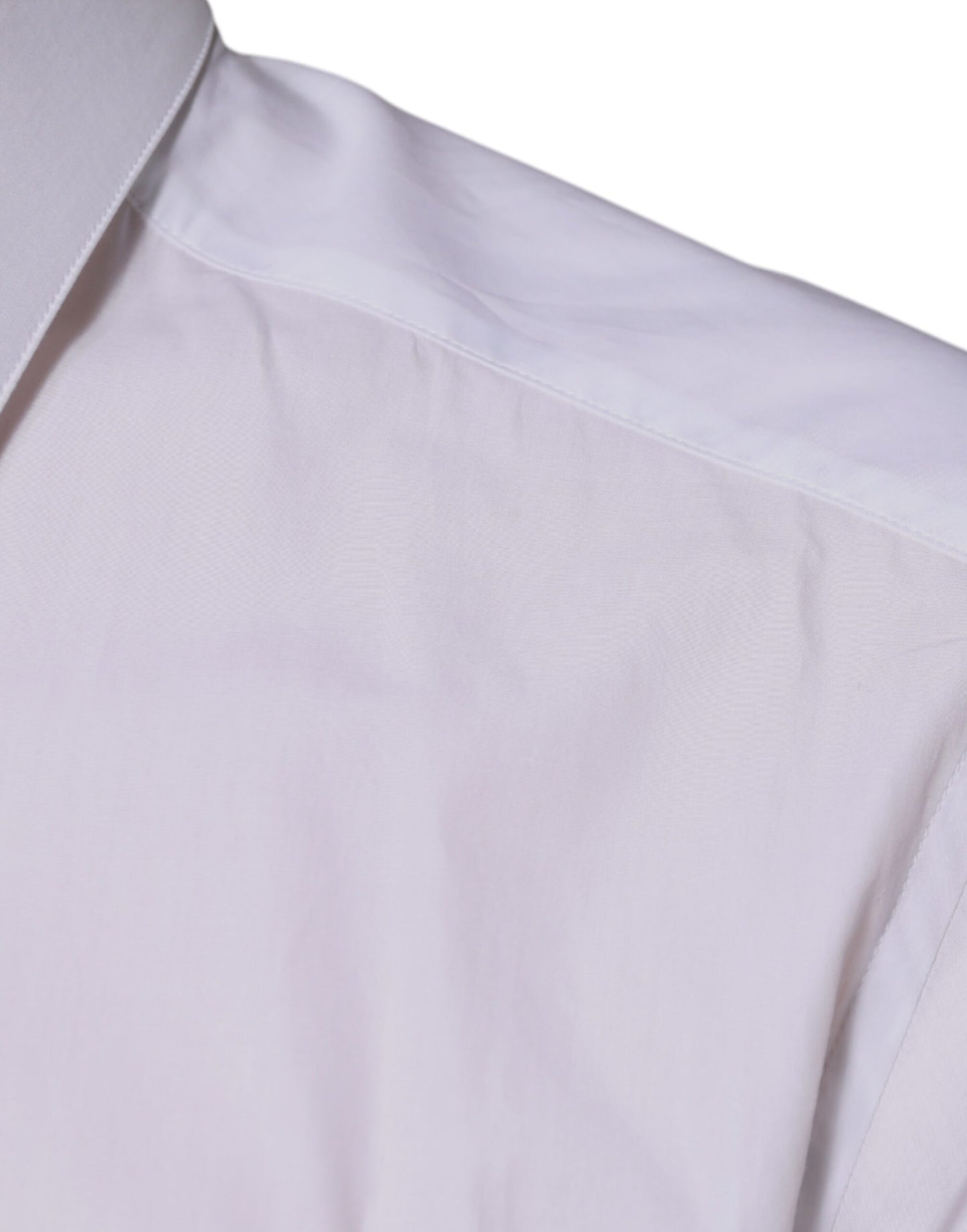 Chemise habillée en coton blanc avec logo doré pour homme