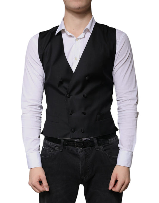 Chaleco formal de lana negra para hombre