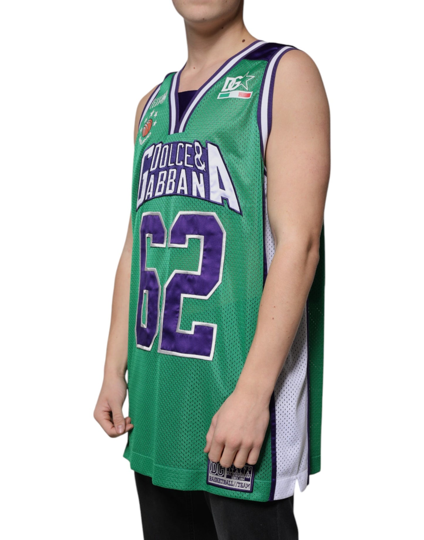 T-shirt sans manches en jersey de polyester vert
