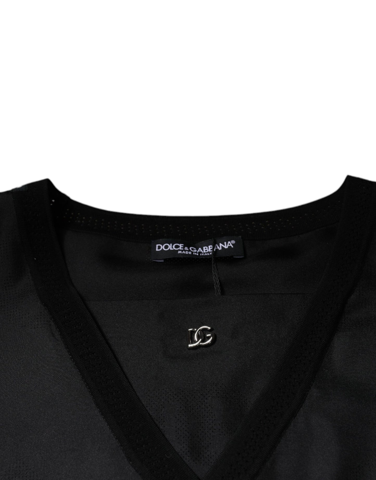 T-shirt à manches courtes et col carré en coton noir