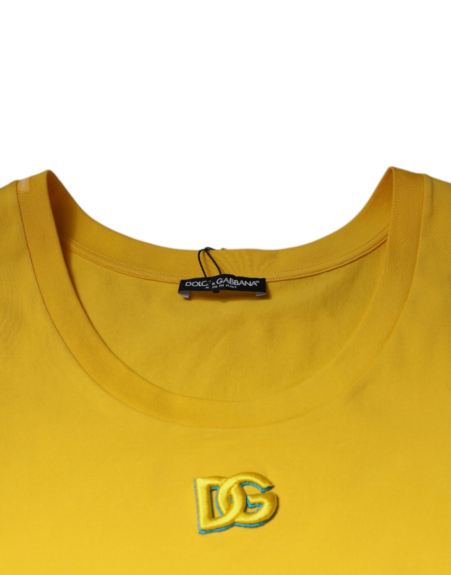 T-shirt sans manches à col rond en coton jaune