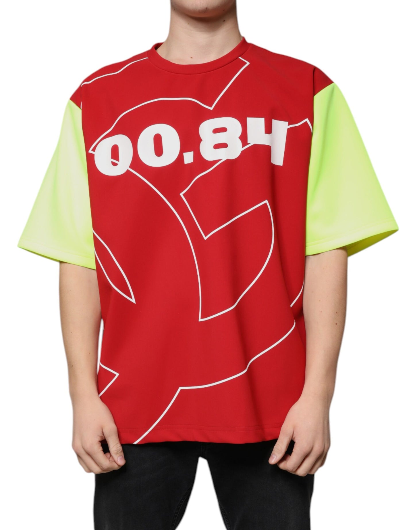 T-shirt col rond en coton avec logo multicolore pour homme