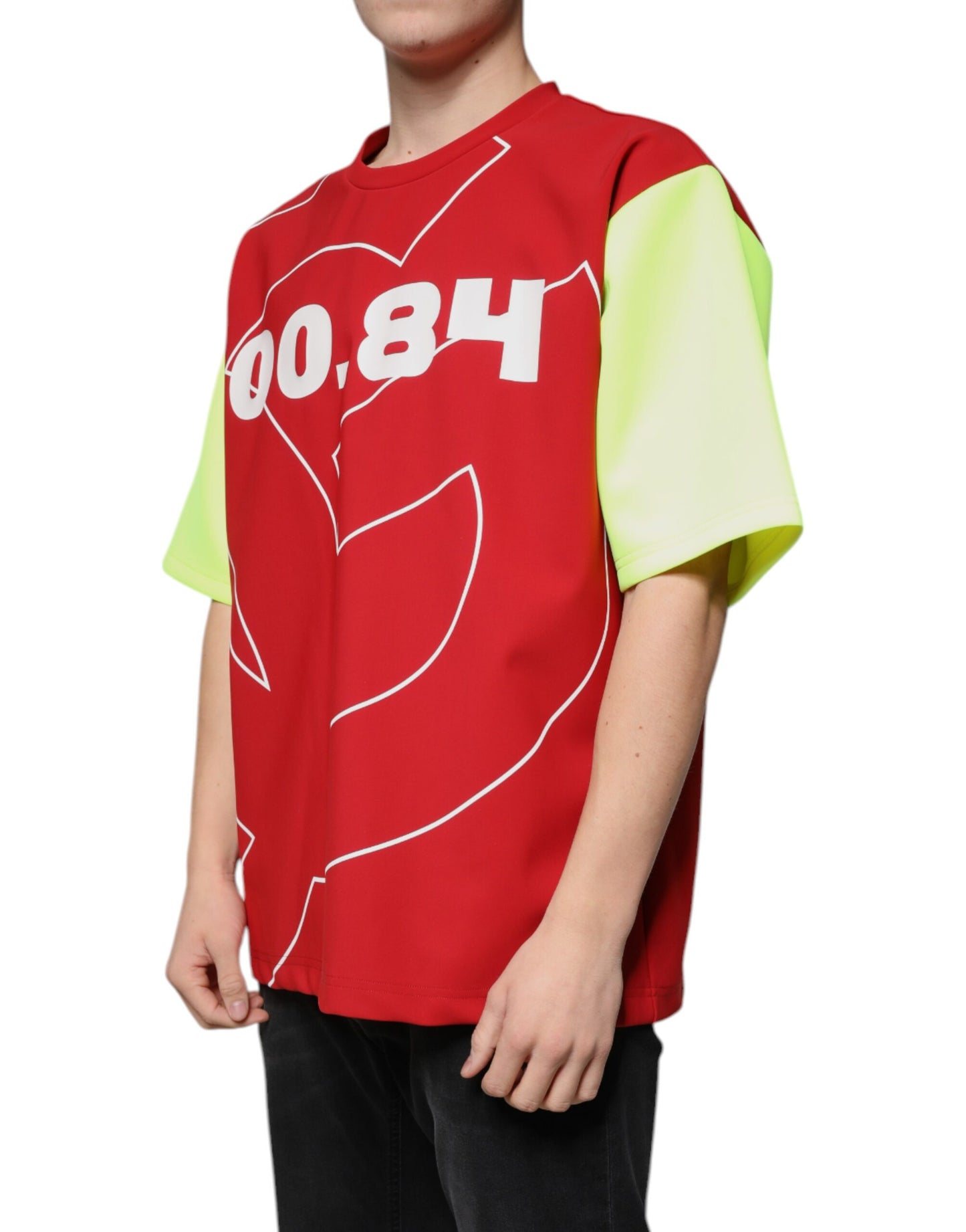 T-shirt col rond en coton avec logo multicolore pour homme
