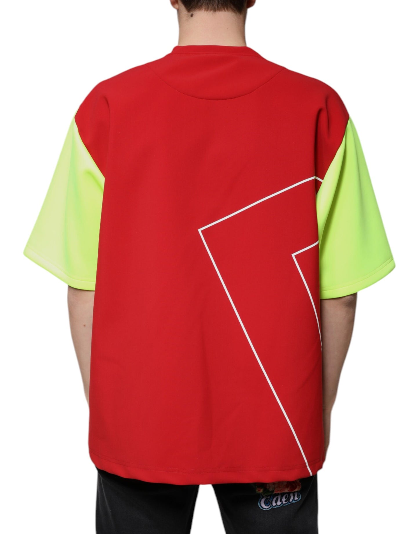 T-shirt col rond en coton avec logo multicolore pour homme