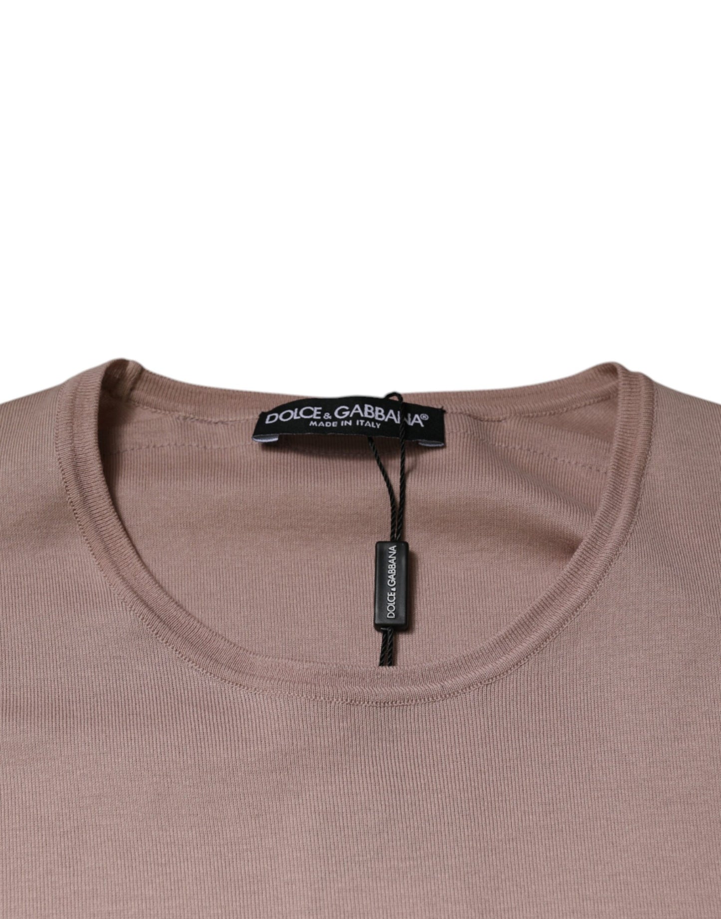 T-shirt marron à manches courtes et col rond en coton