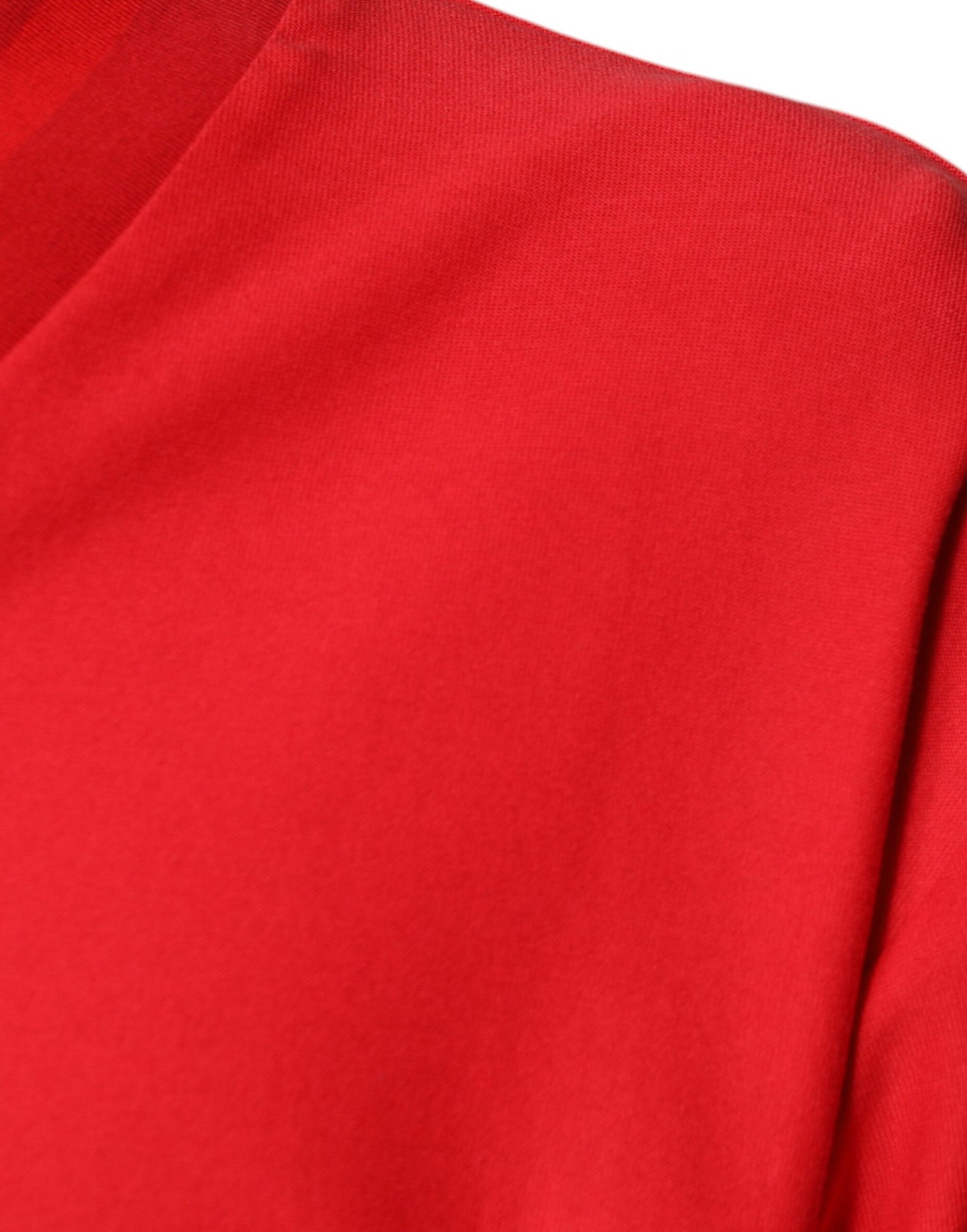 T-shirt rouge en coton à manches courtes et col en V