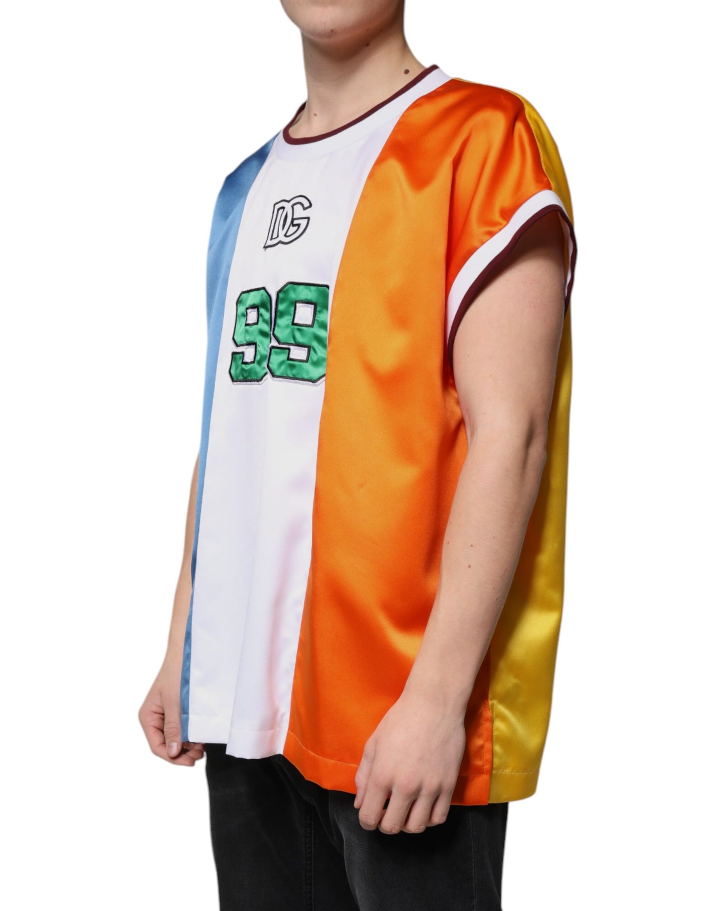 T-shirt sans manches en jersey multicolore