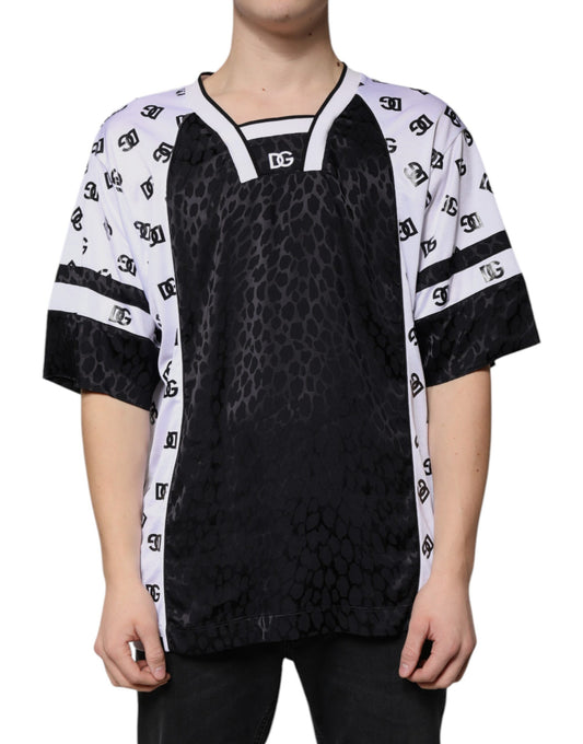 T-shirt à manches courtes pour homme avec logo noir et blanc