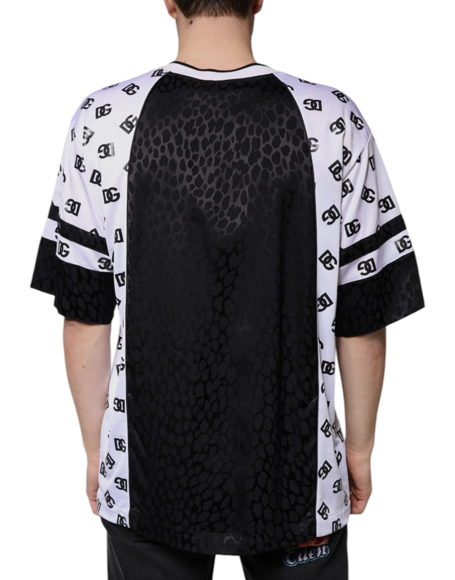 T-shirt à manches courtes pour homme avec logo noir et blanc