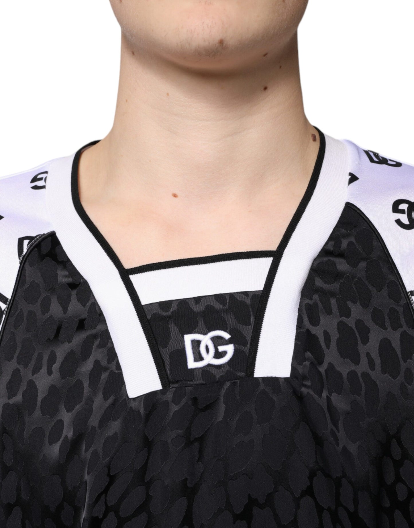 T-shirt à manches courtes pour homme avec logo noir et blanc