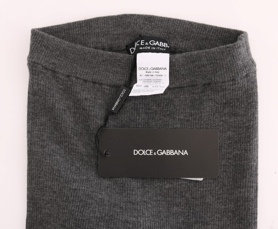 Medias elásticas de cachemira gris