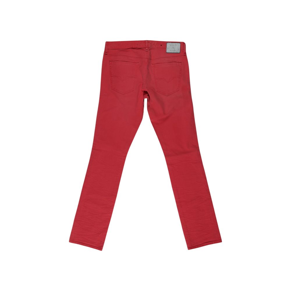 Jeans et pantalons en coton rouge