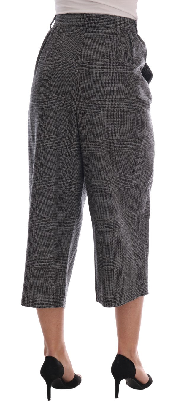 Pantalones capri de lana gris