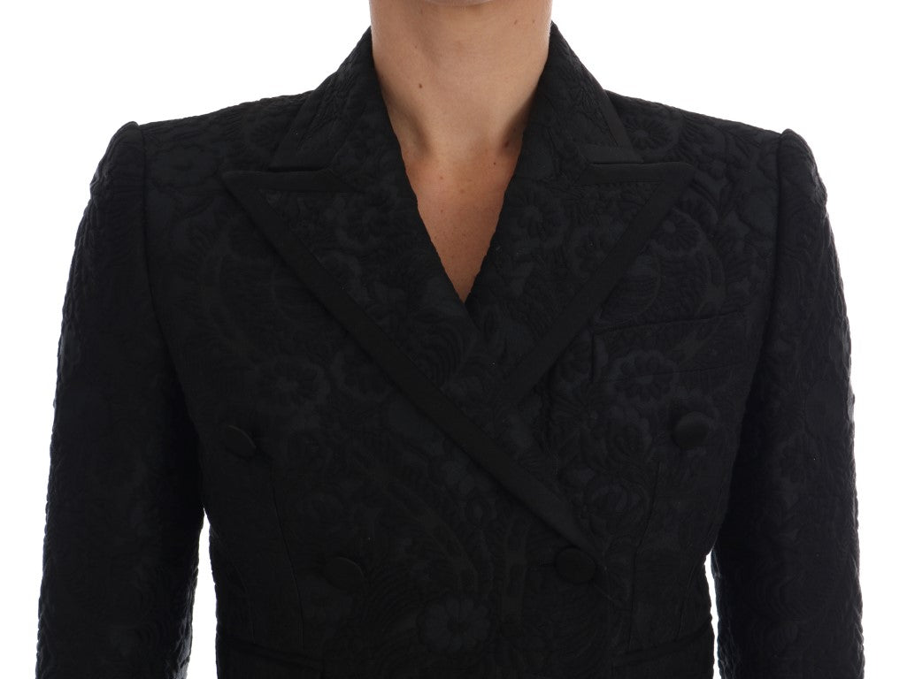 Chaqueta blazer de brocado negro