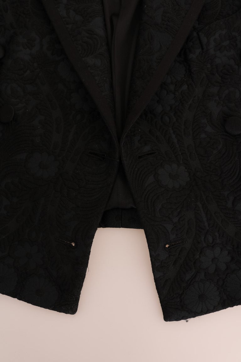 Chaqueta blazer de brocado negro