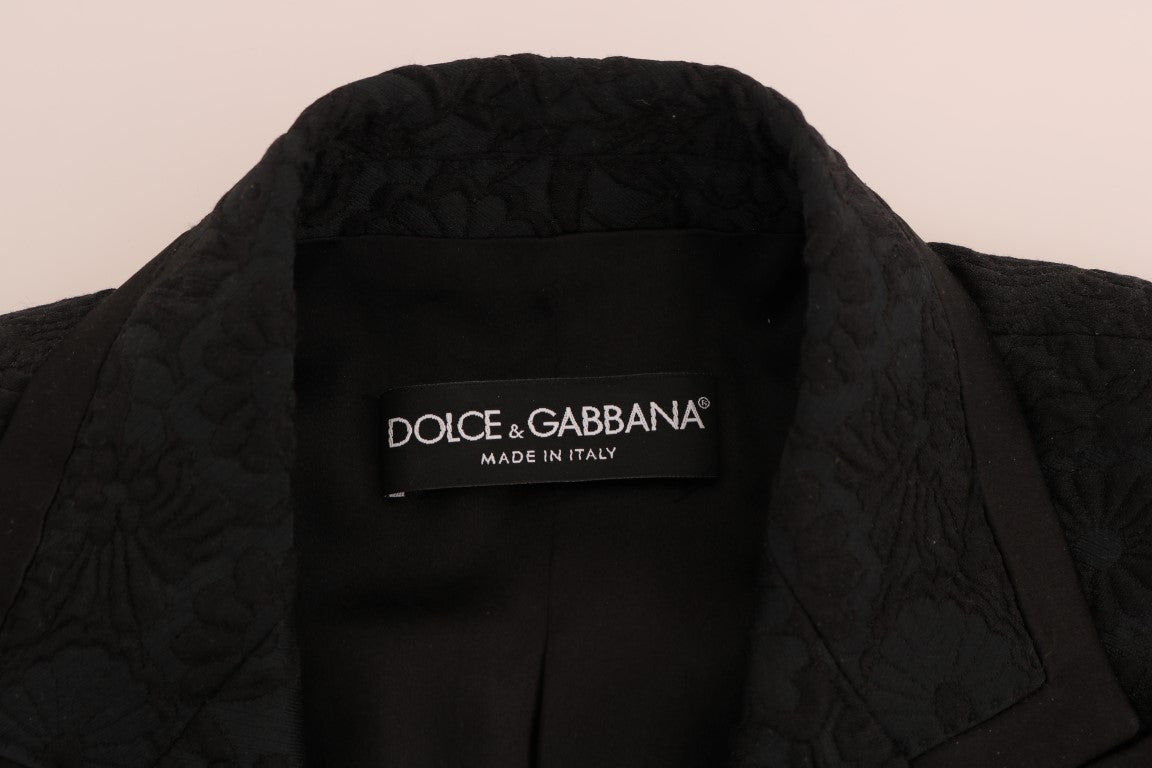 Chaqueta blazer de brocado negro