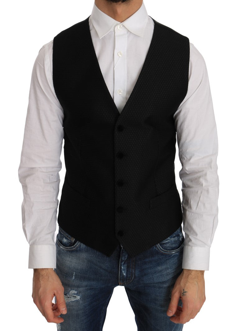 Chaleco negro con estampado de lunares