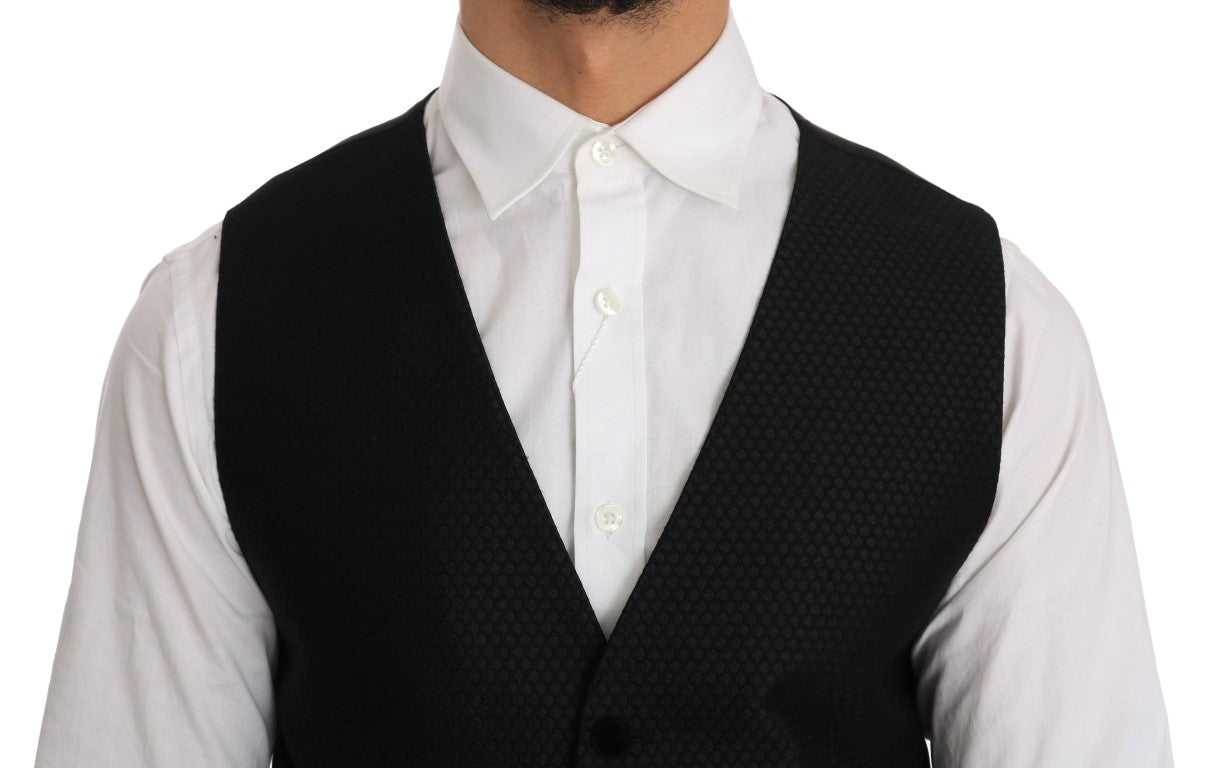 Chaleco negro con estampado de lunares