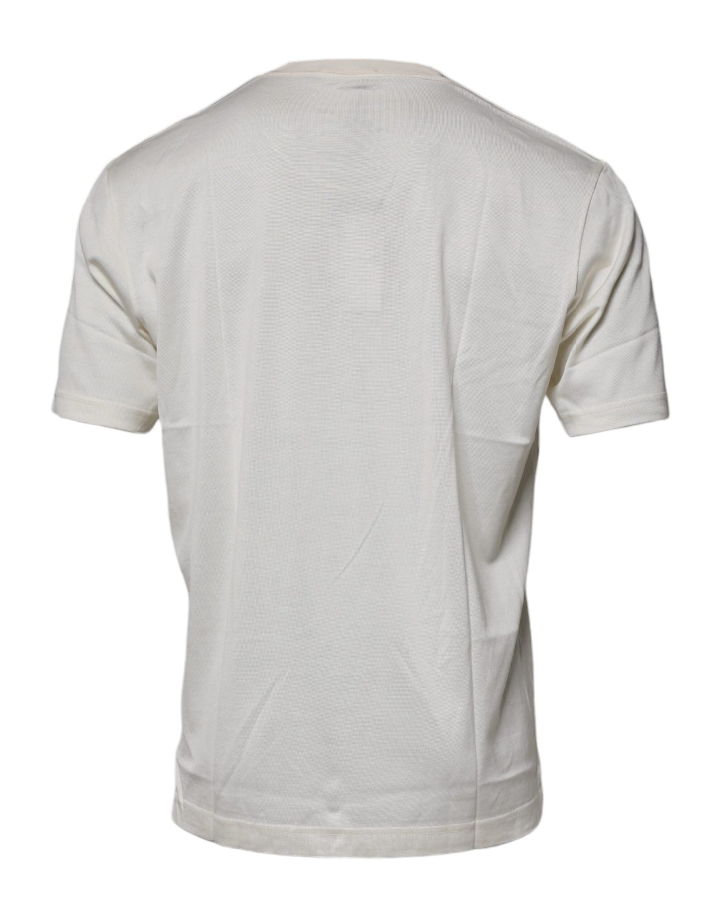 T-shirt à manches courtes et col ras du cou blanc cassé