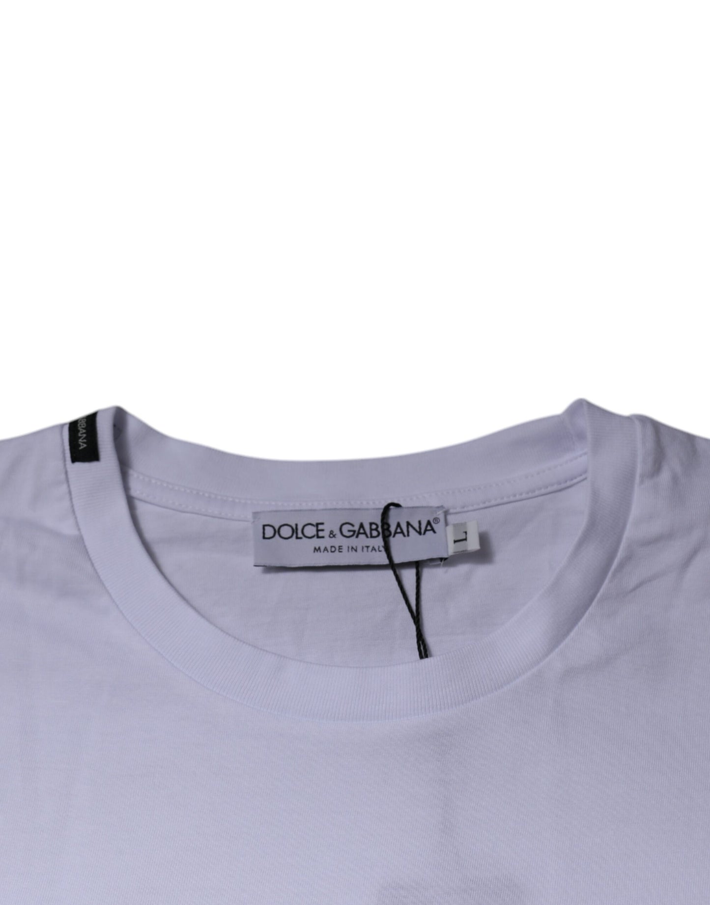 T-shirt ras du cou en coton à imprimé léopard blanc et rouge