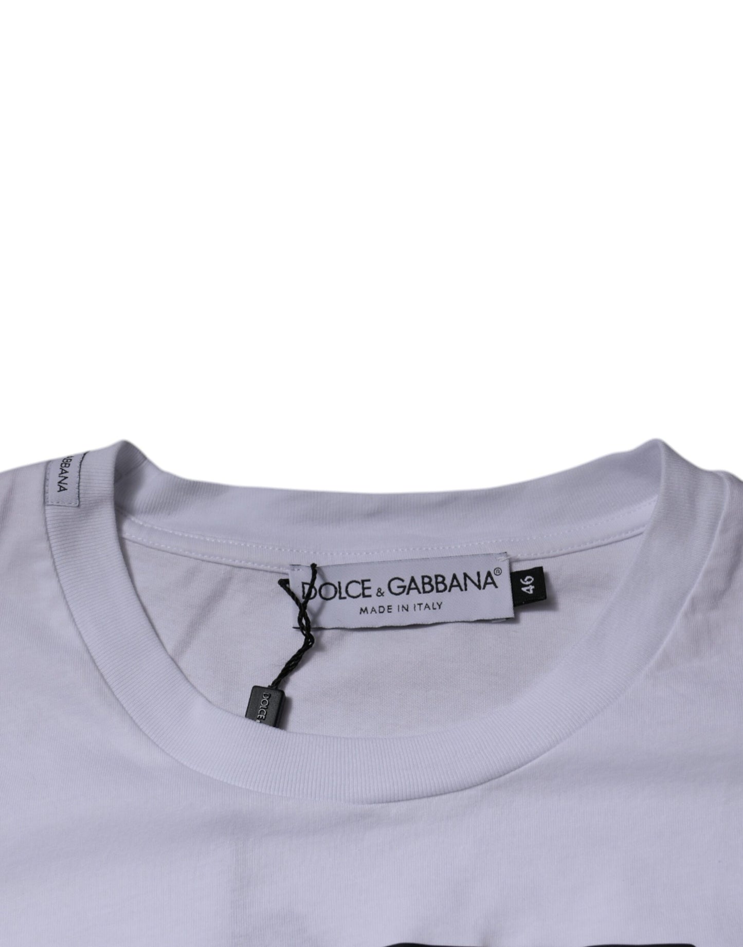T-shirt ras du cou en coton blanc avec logo DG