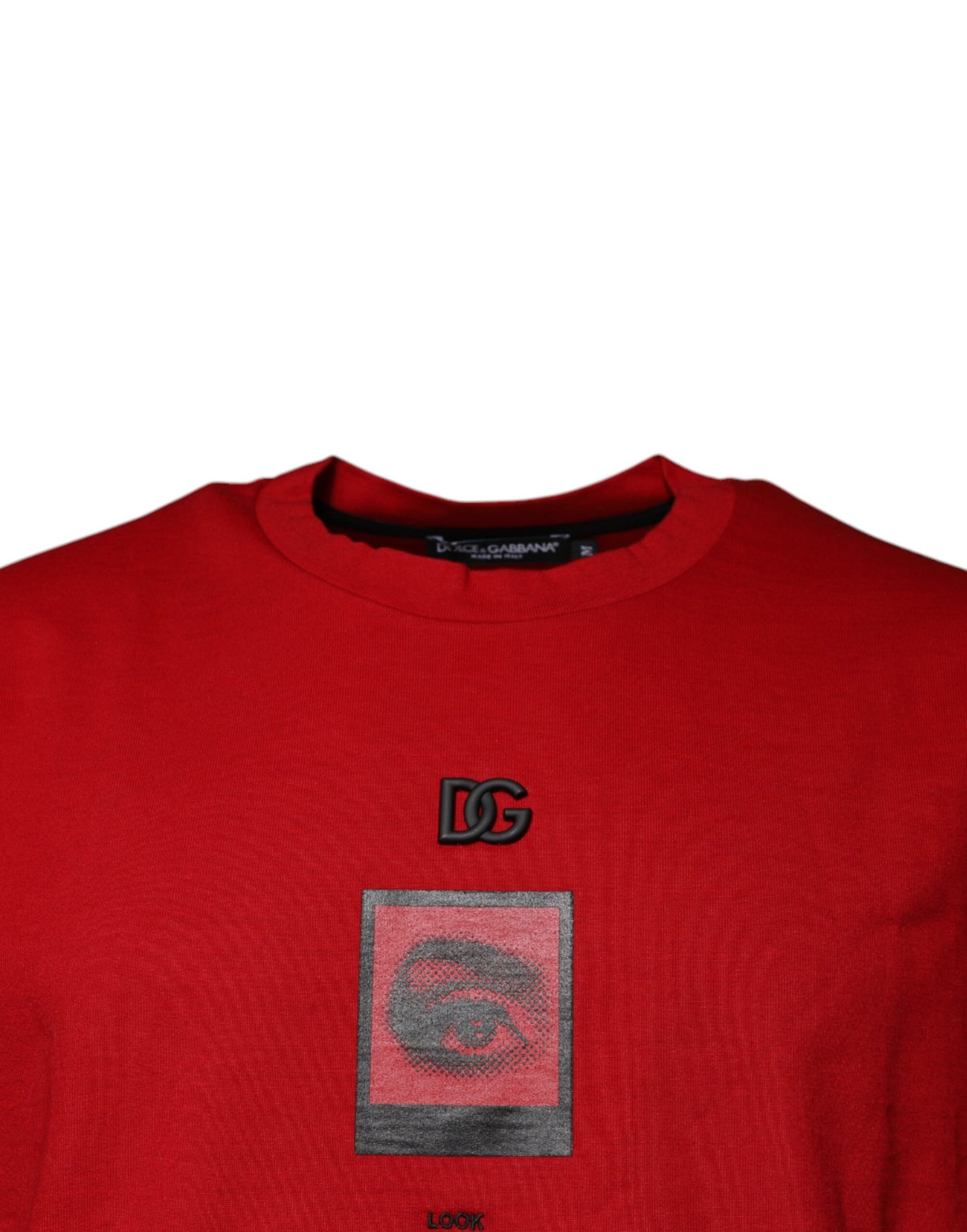 T-shirt ras du cou en coton rouge DG Eye