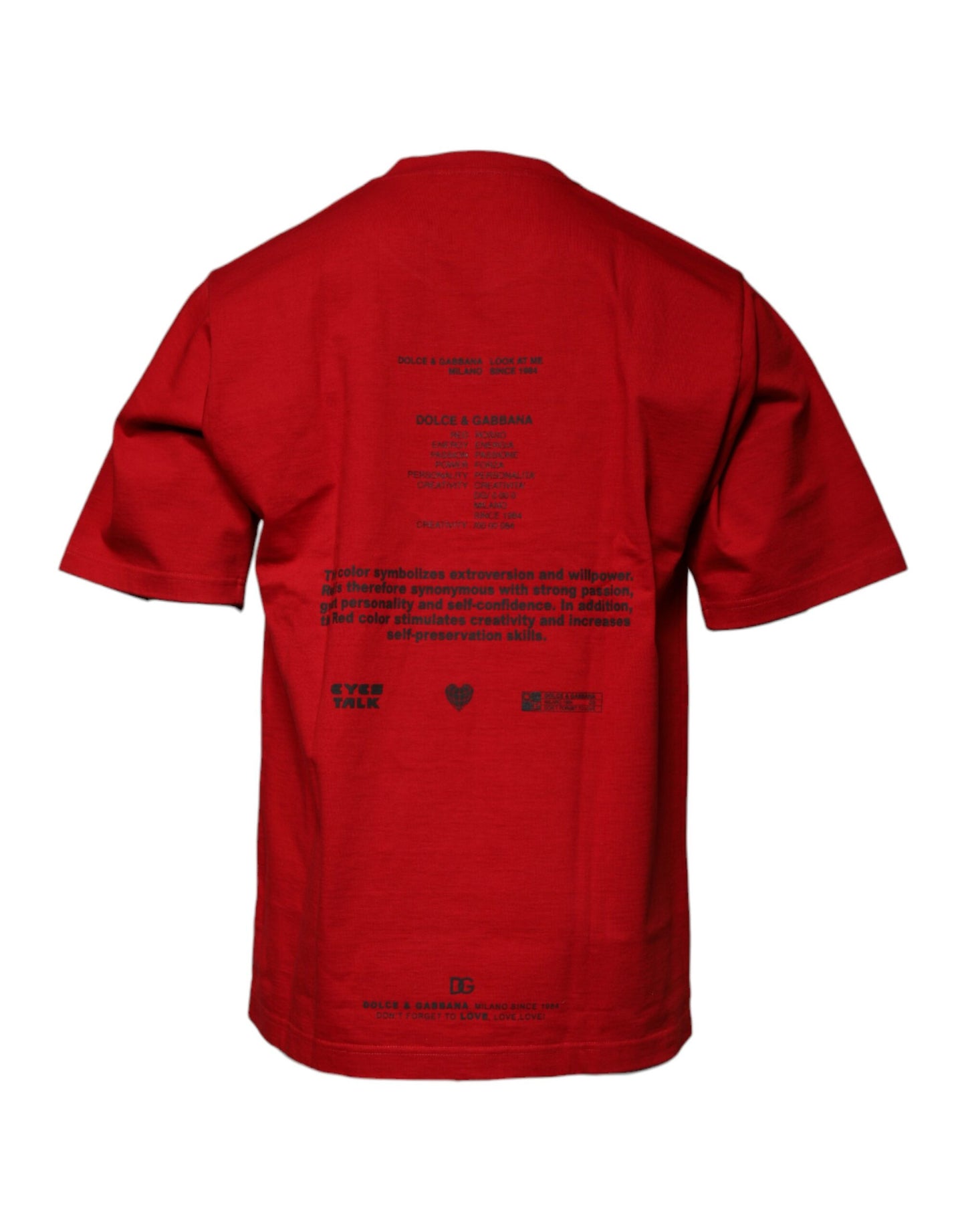 T-shirt ras du cou en coton rouge DG Eye