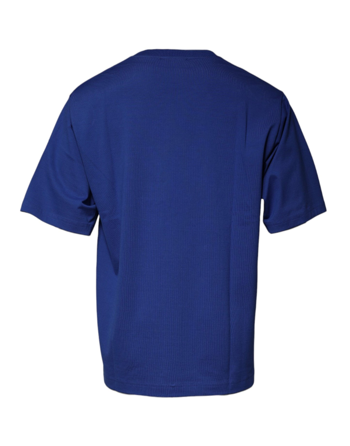 T-shirt ras du cou en coton bleu avec logo imprimé pour homme