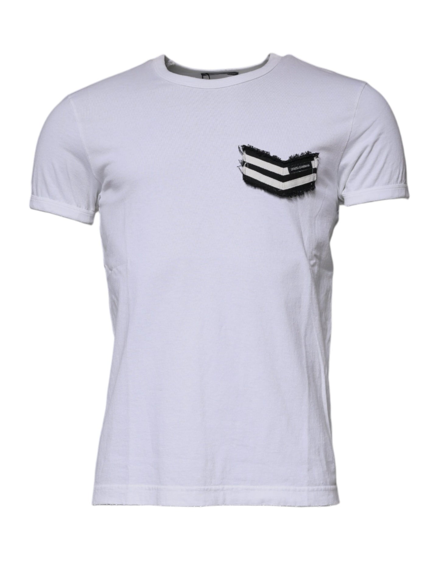 T-shirt à manches courtes et col ras du cou à rayures blanches