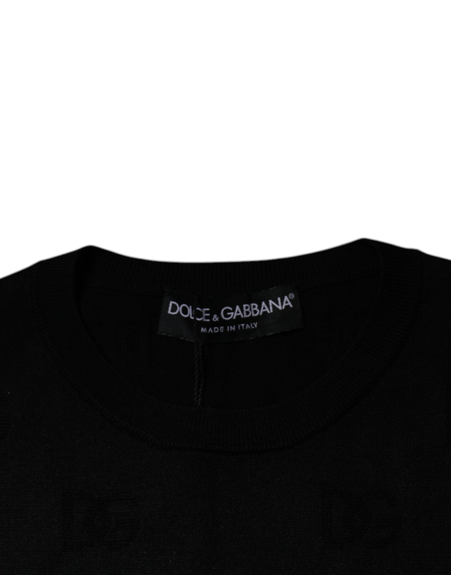 T-shirt sans manches à col rond en soie noire