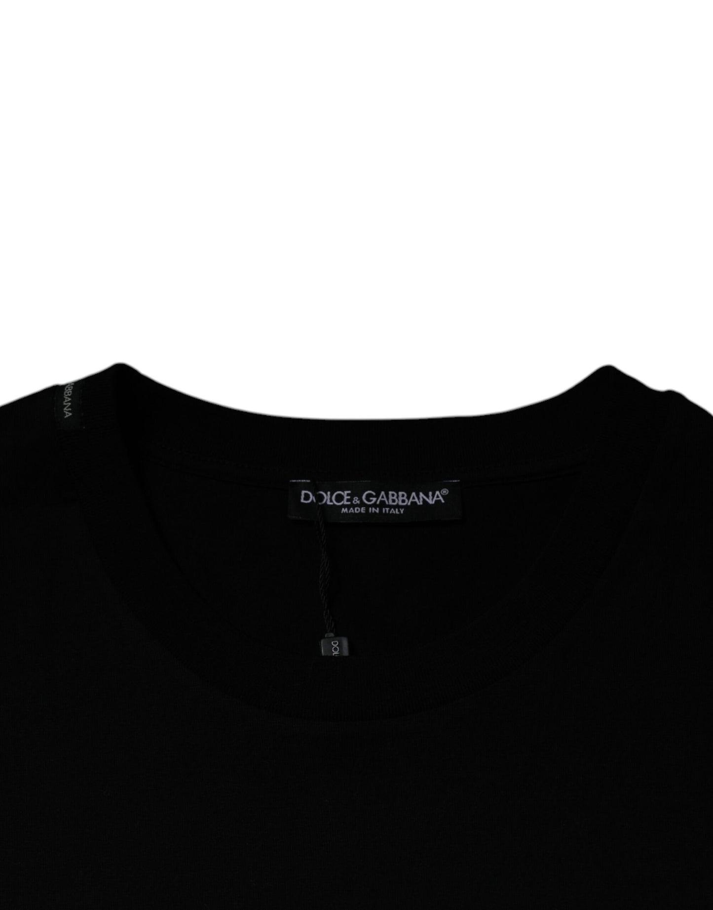 T-shirt noir à col rond et manches courtes