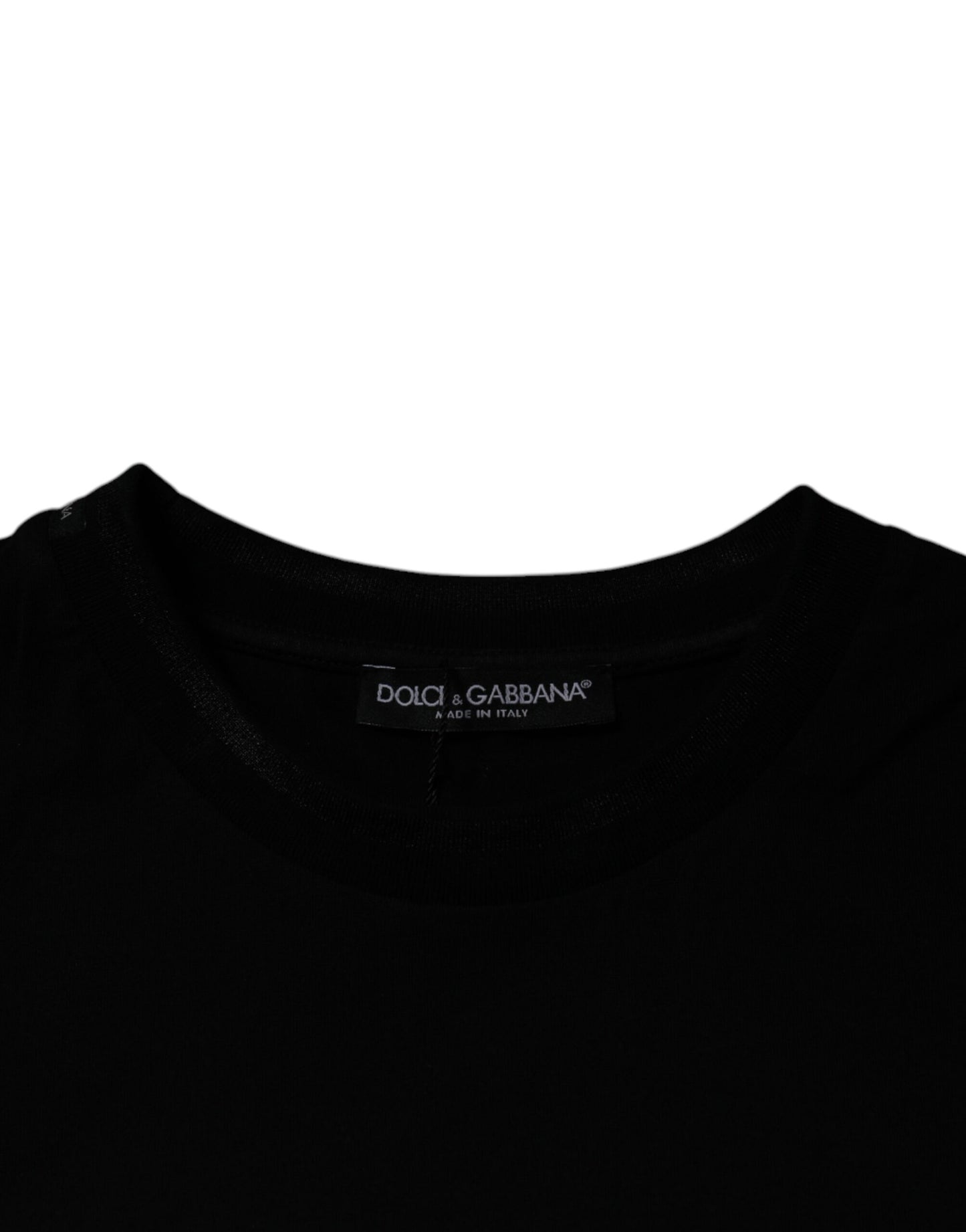 T-shirt noir à col rond et manches courtes