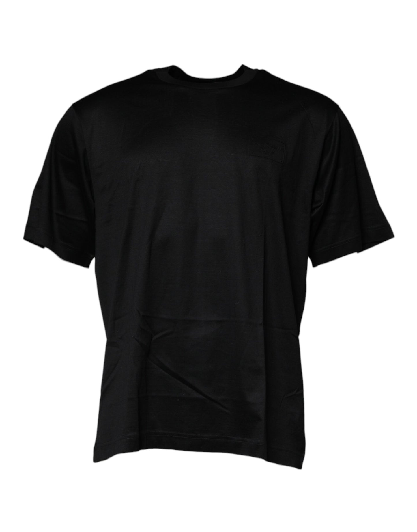 T-shirt noir à col rond et manches courtes