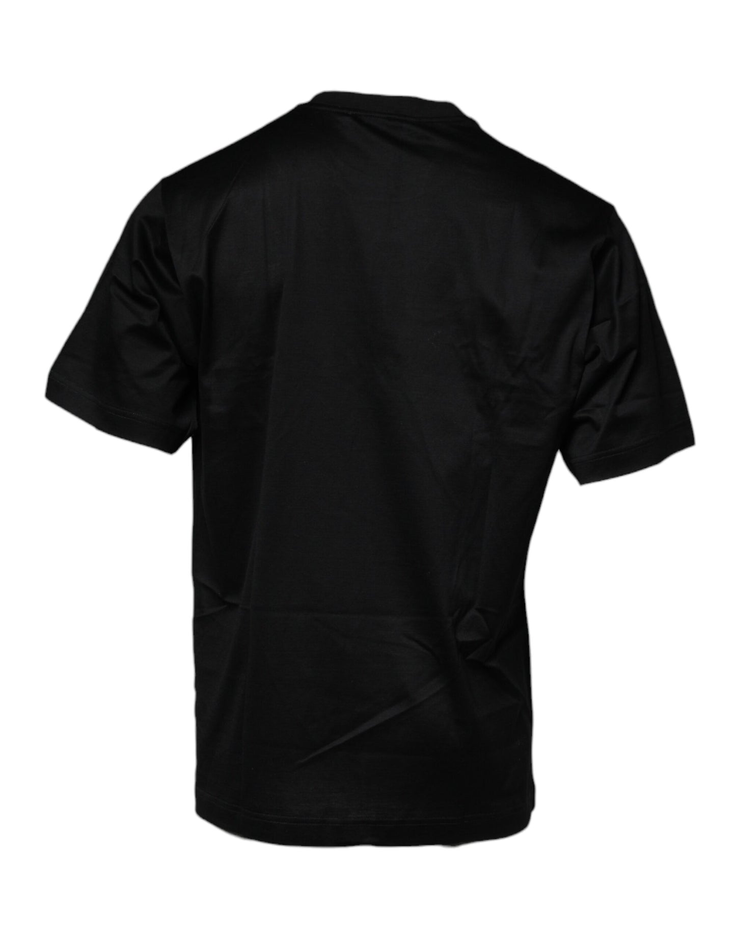 T-shirt noir à col rond et manches courtes