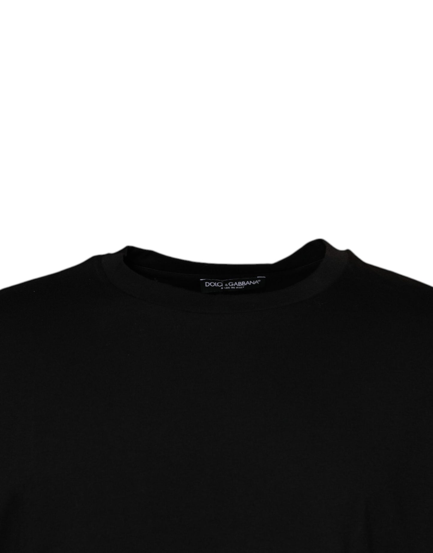 T-shirt noir à col rond et manches courtes
