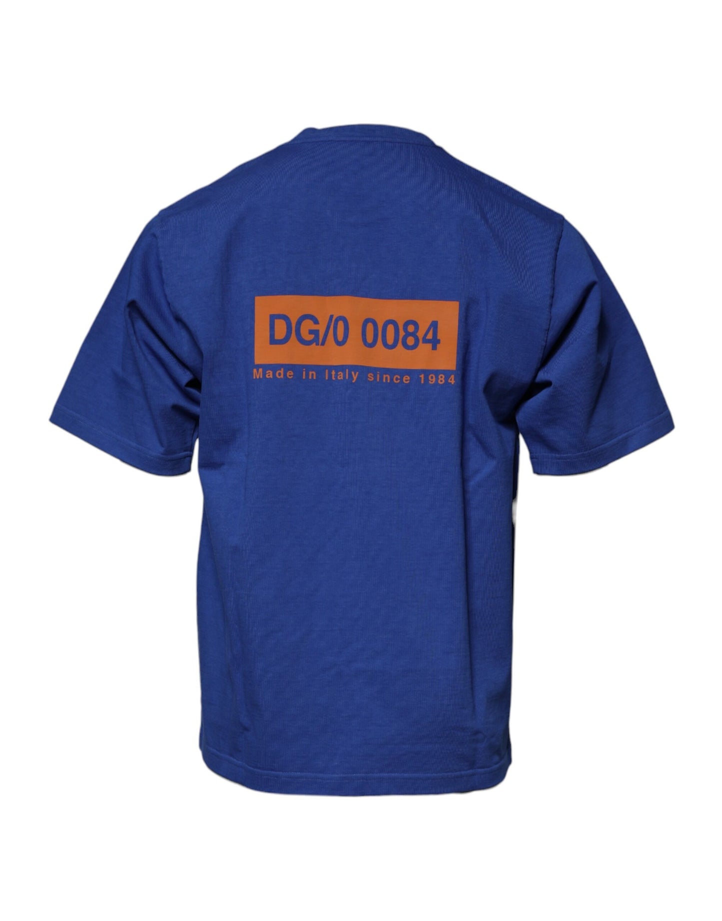 T-shirt col rond en coton à imprimé graphique bleu