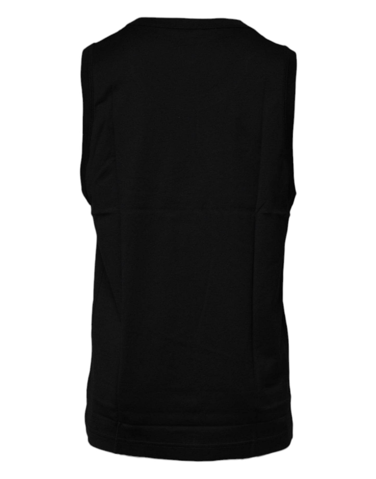 T-shirt sans manches à col rond en coton noir