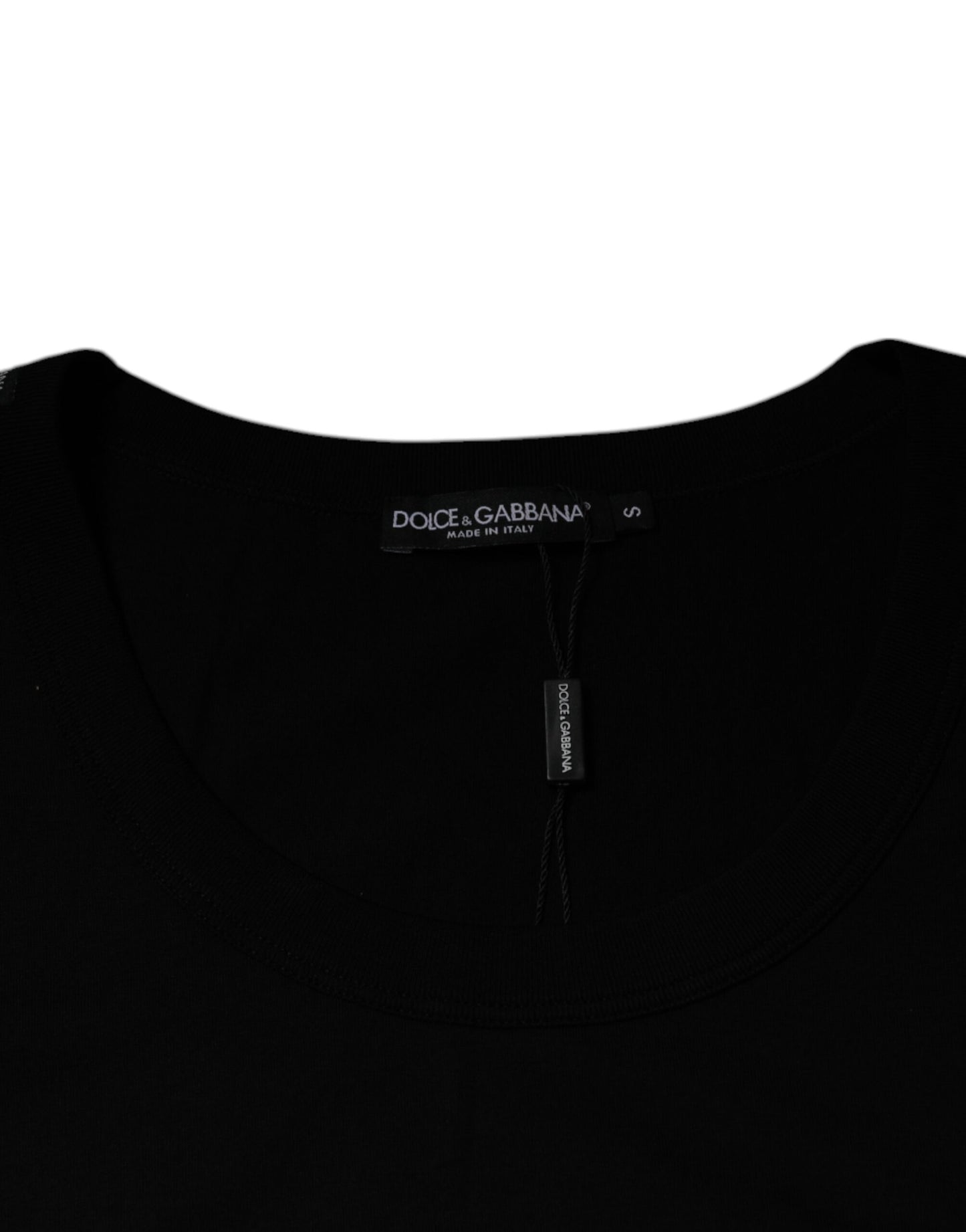 T-shirt sans manches à col rond en coton noir