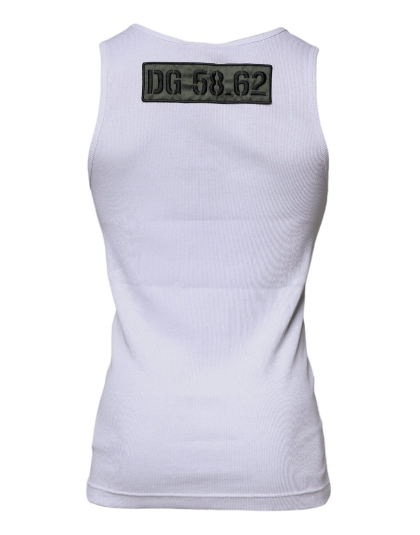 T-shirt sans manches à col rond en coton blanc