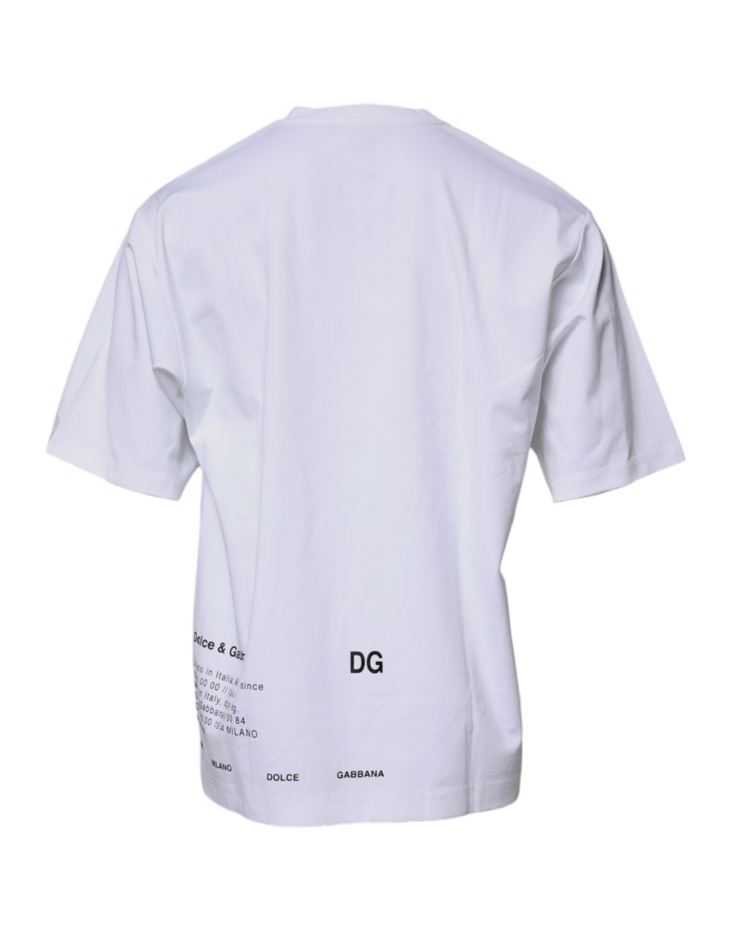 T-shirt ras du cou en coton blanc avec logo DG