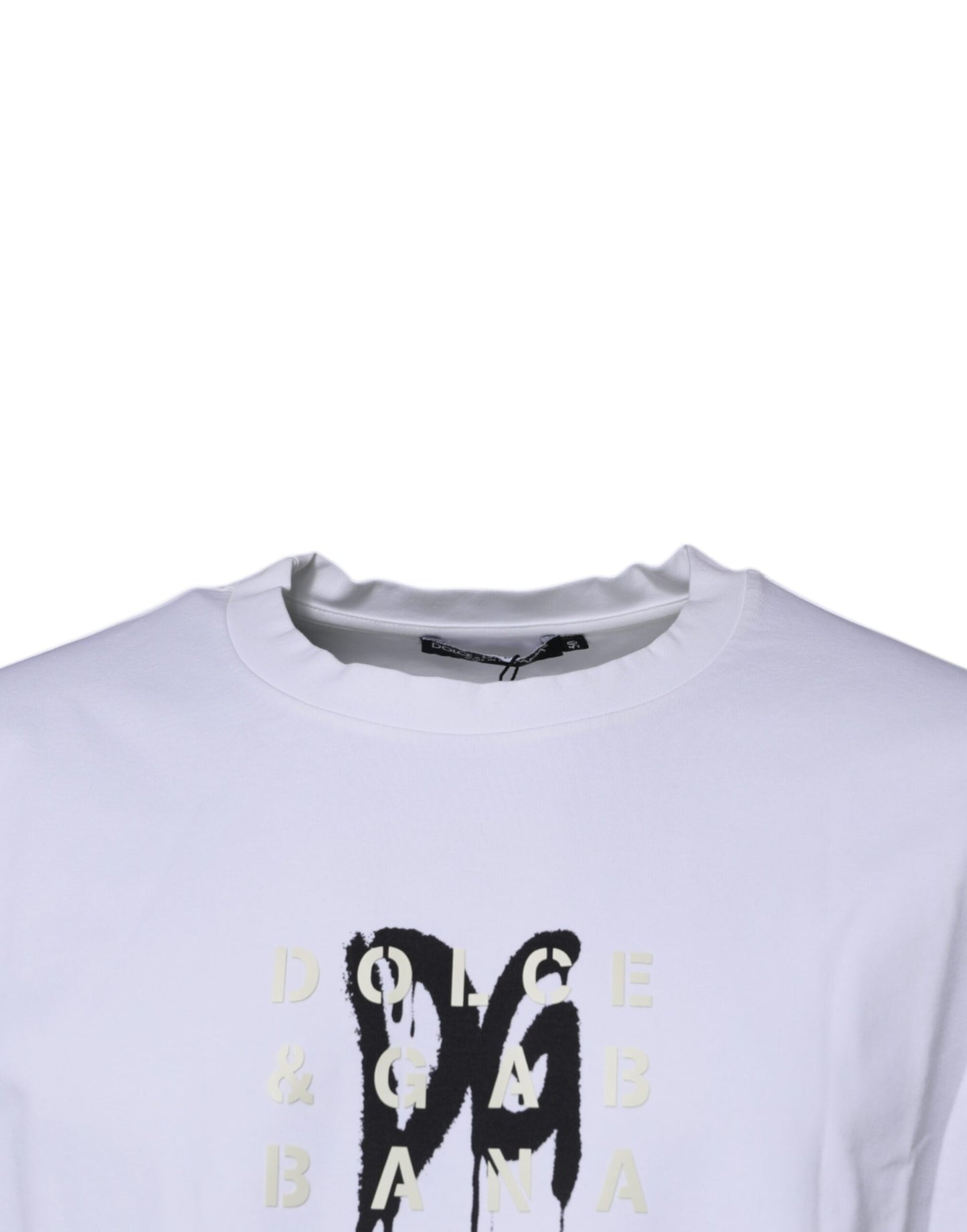 T-shirt ras du cou en coton blanc avec logo DG
